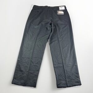 Savane Microfiber Dress Pants Mens 40x32 Charcoal No Stain Pleated Cuffed NEW
